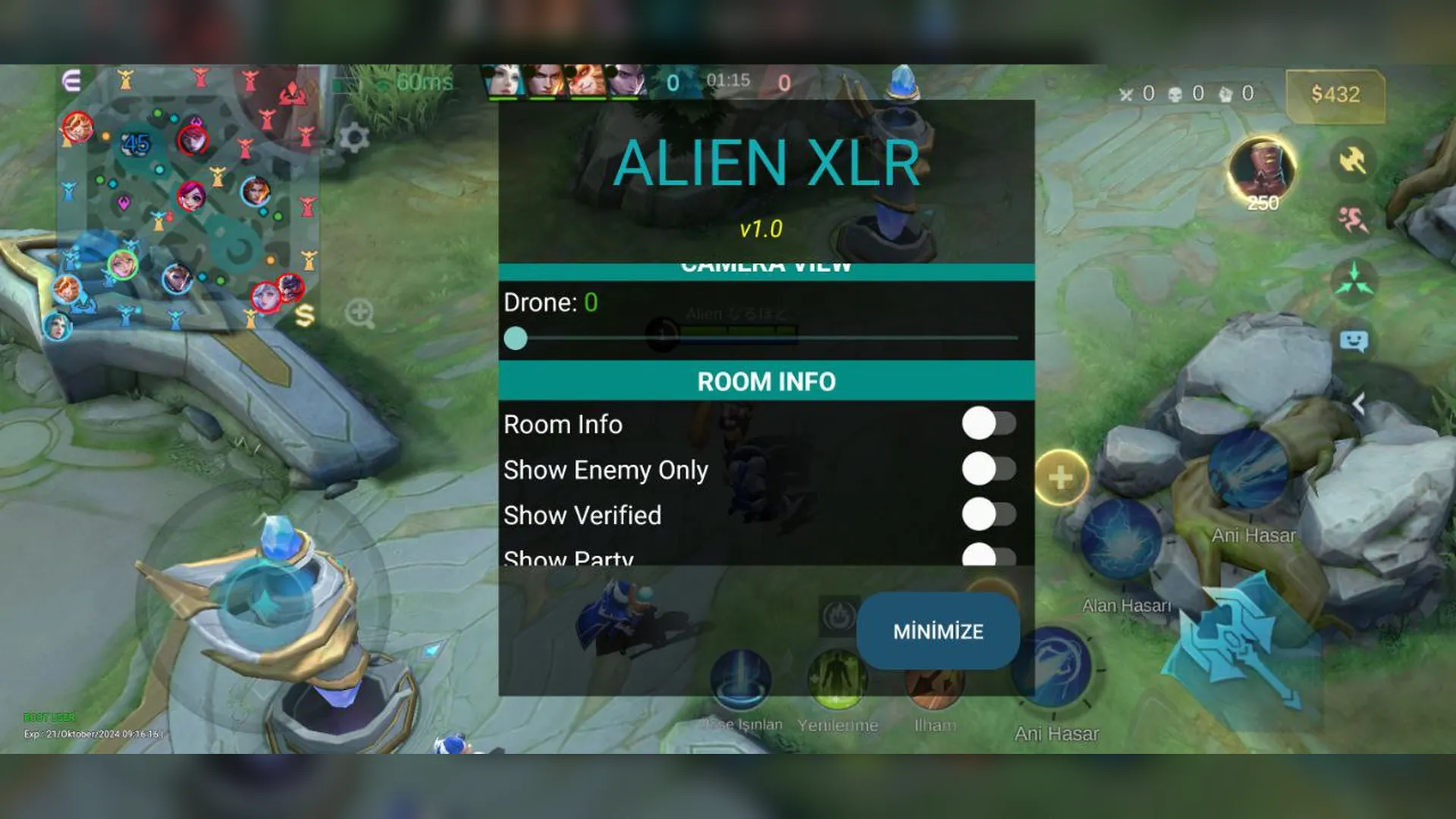 Приватный чит AlienML на Mobile Legends