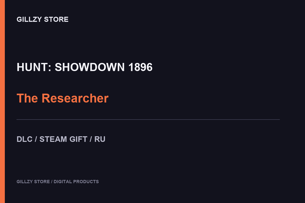 Hunt: Showdown — The Researcher